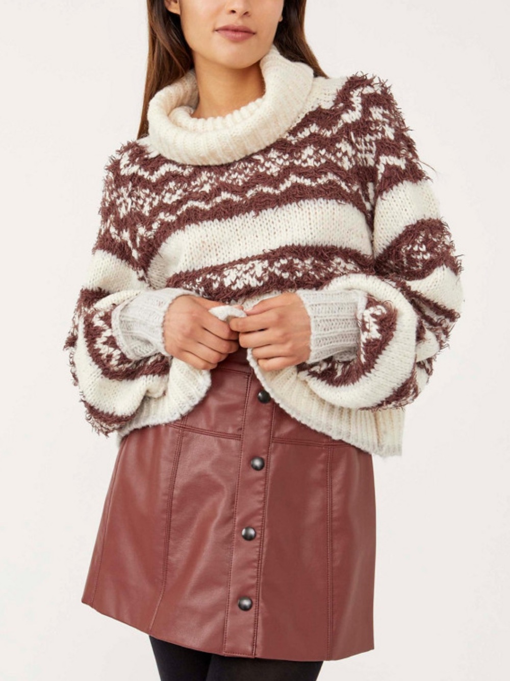 Free People Check Me Out Cropped Sweater XL